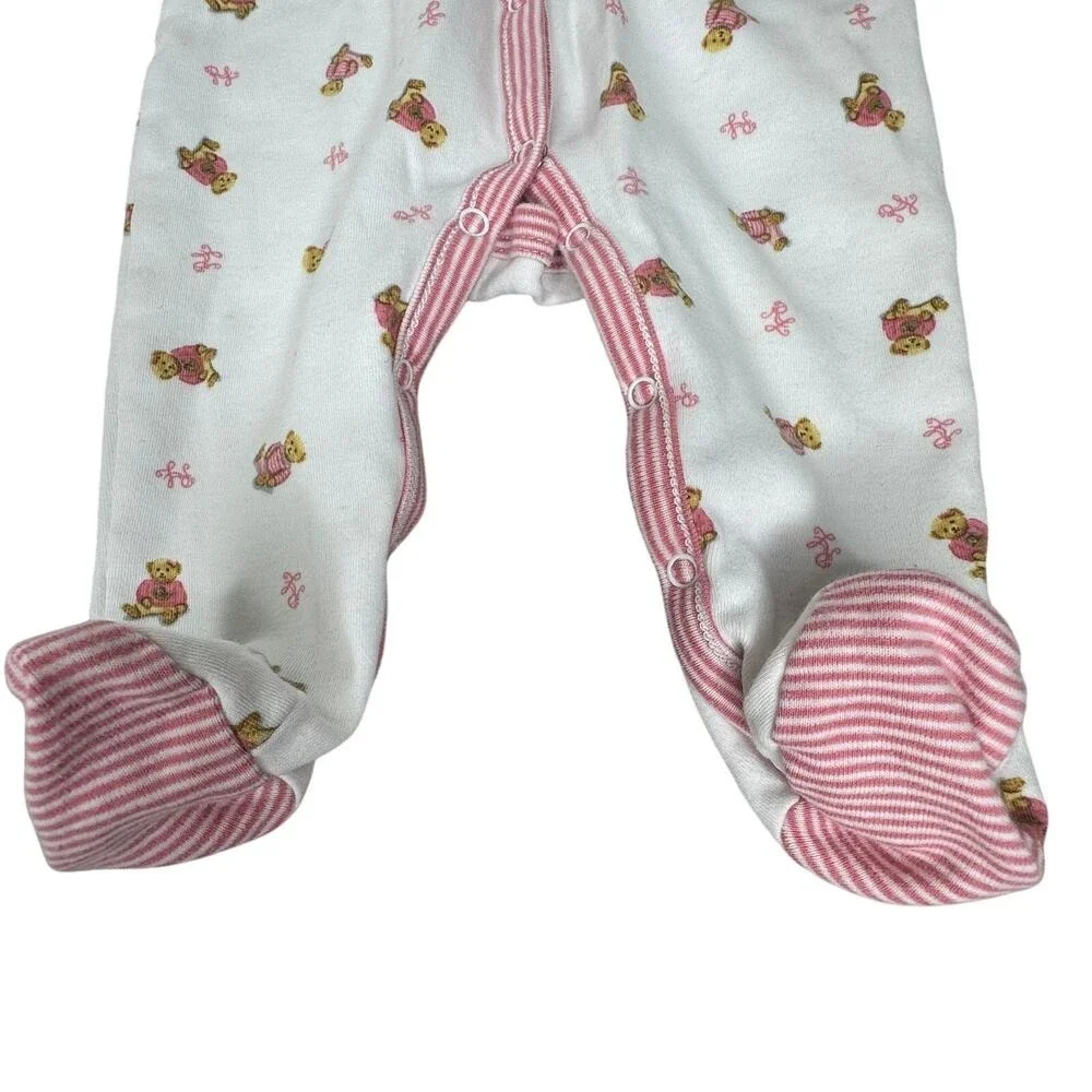 Ralph Lauren one piece baby outfit Pink Bears Size 6 months‎